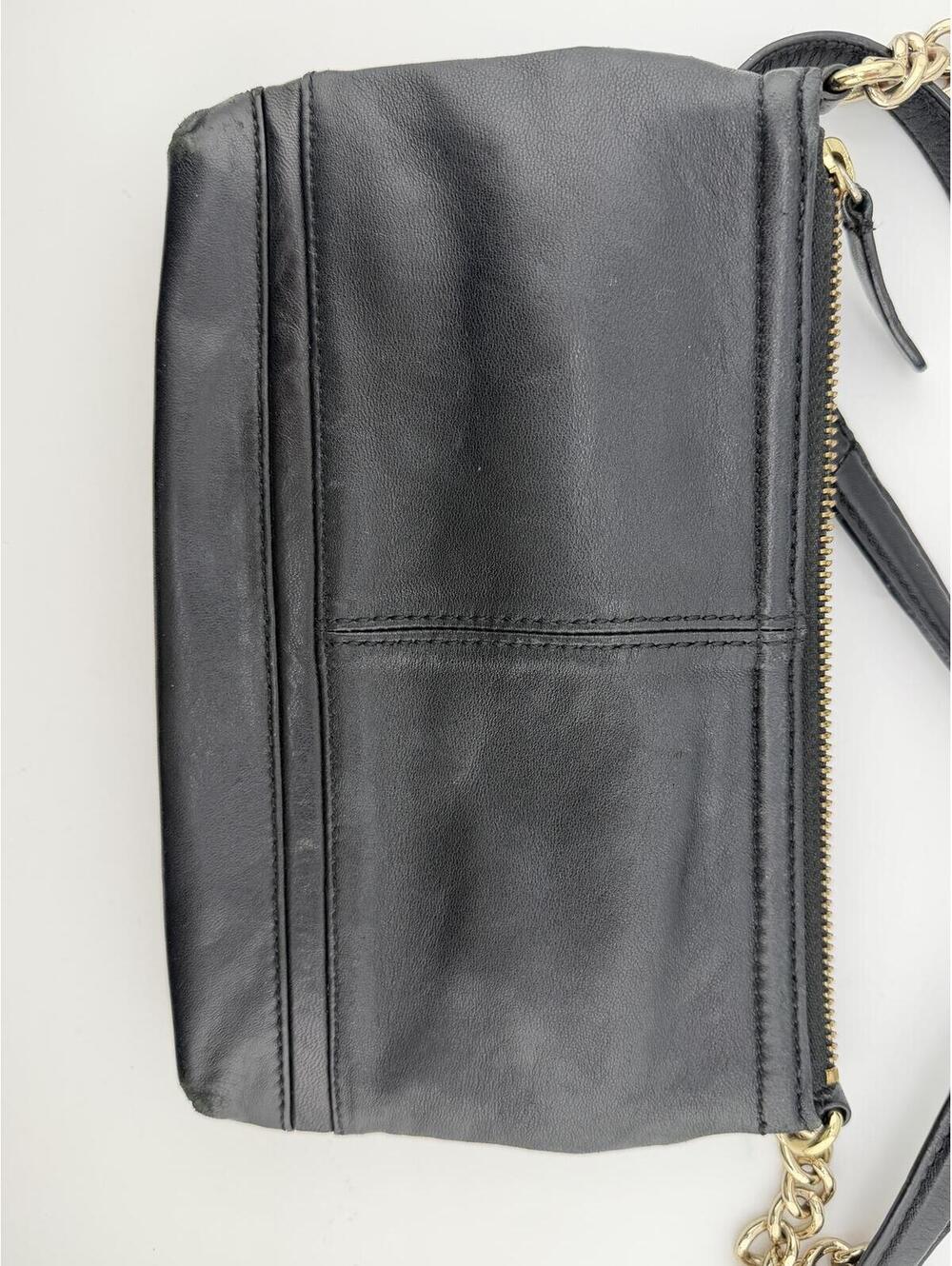 Calvin Klein‎ Quilted Black Leather Crossbody Bag Gold Hardware - Picture 8 of 10